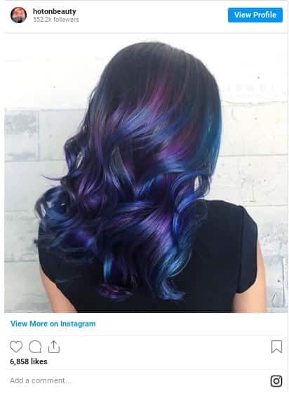 midnight blue hair color instagram