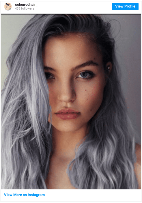 insta girl with silver hair at home