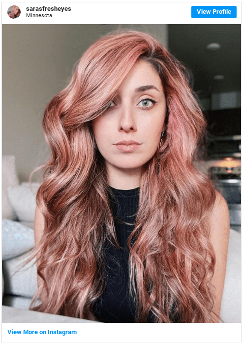 rose gold hair at home instagram post