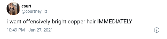 copper hair colors tweet