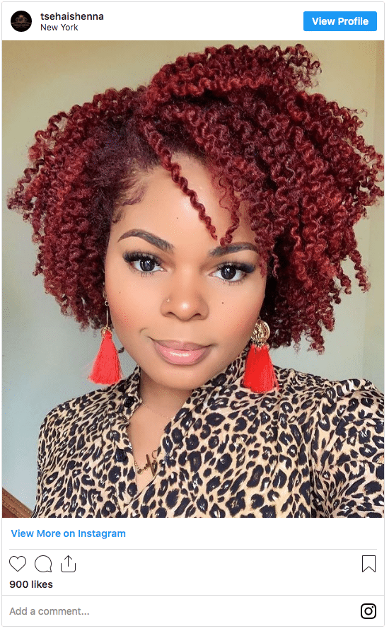 curly deep red color instagram