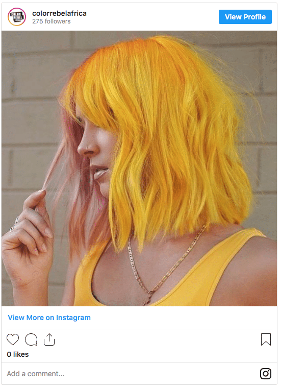yellow semi-permanent hair dye instagram
