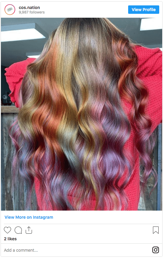 Unicorn rainbow hair color Instagram