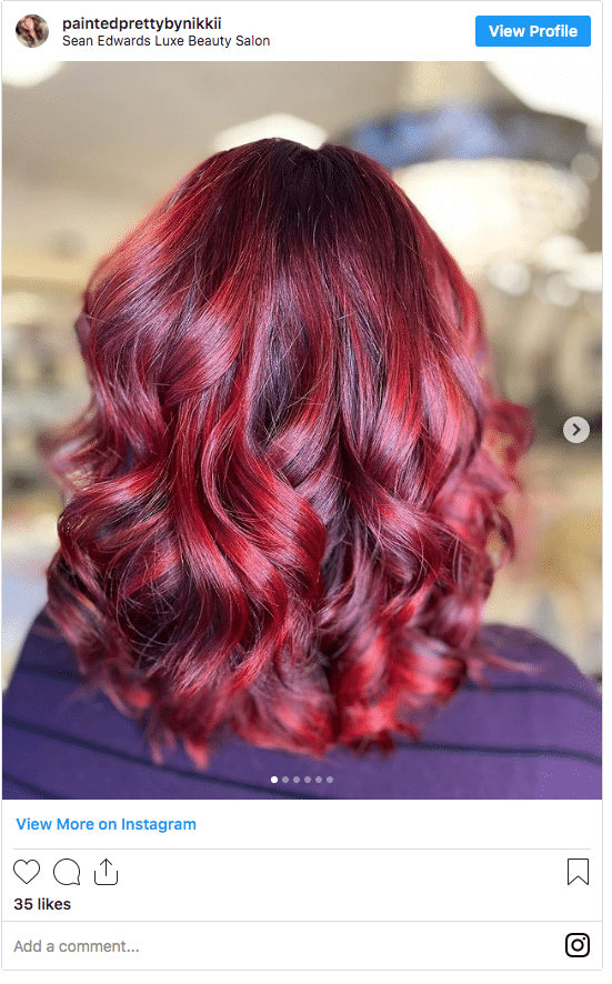 red wine color balayage instagram