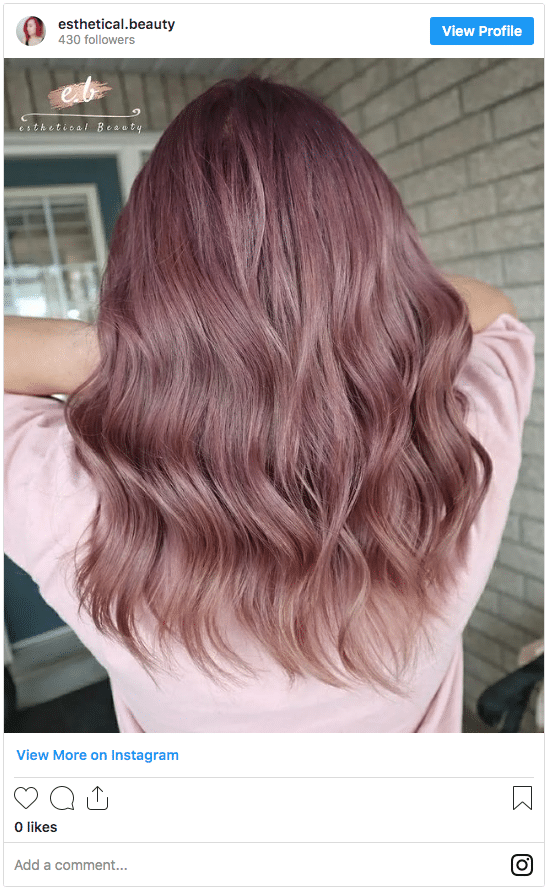 rose gold hair dye Instagram post