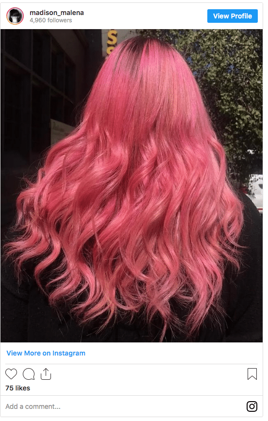 pink hair color instagram rose pink