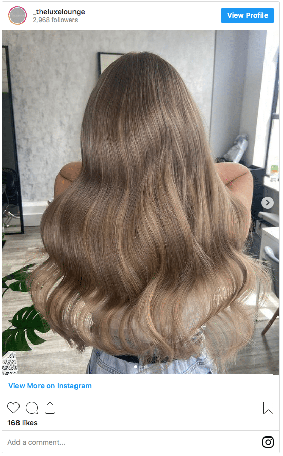 light ash brown color with highlights instagram post