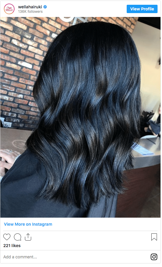 shine black hair color instagram post