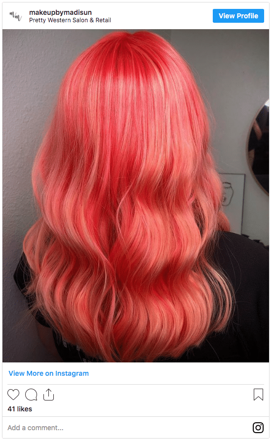 soft pastel peach hair color instagram