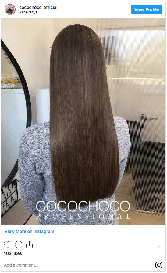 How To Do A Brazilian Keratin Treatment At Home - smooth brunette hair instagram post