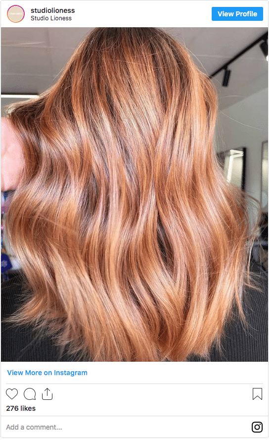 light blonde copper color isntagram post