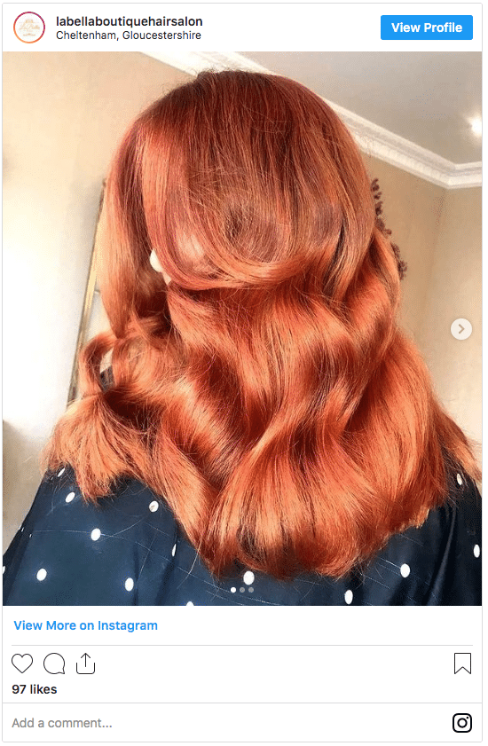 bright ginger hair color instagram post 3