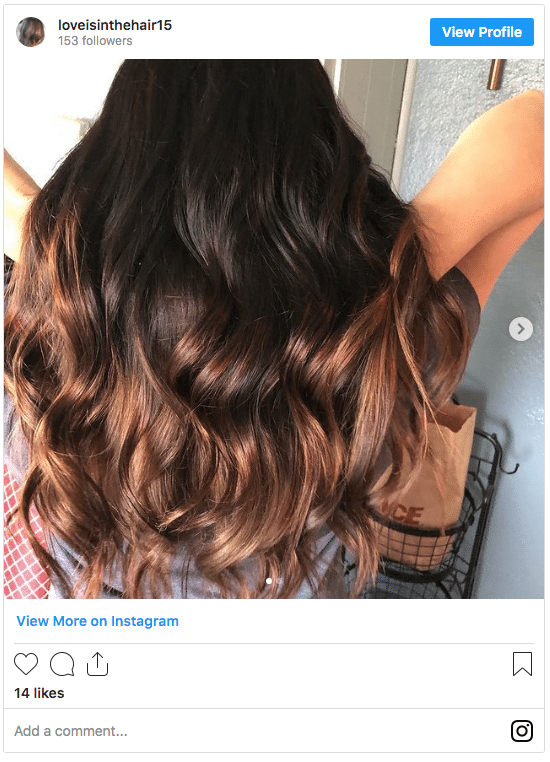 black and chocolate brown color ombre instagram post