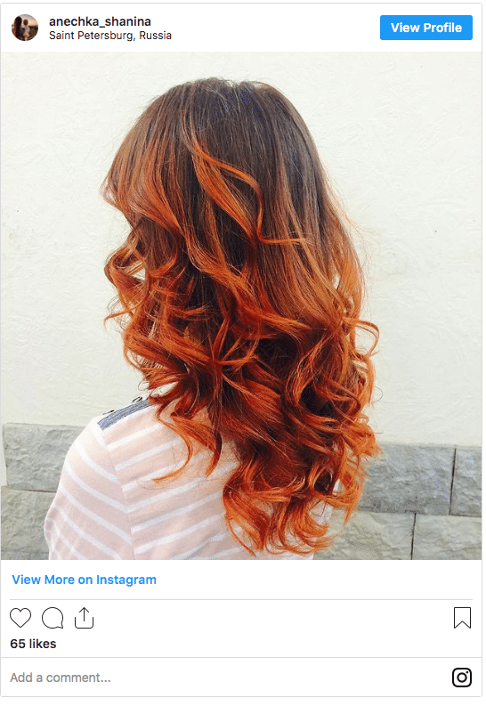 black and ginger ombre instagram post