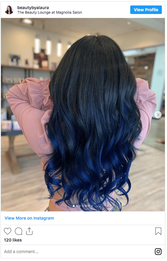 black and midnight blue ombre color instagram post