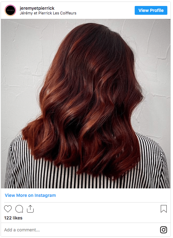 deep mahogany red hair color instagram