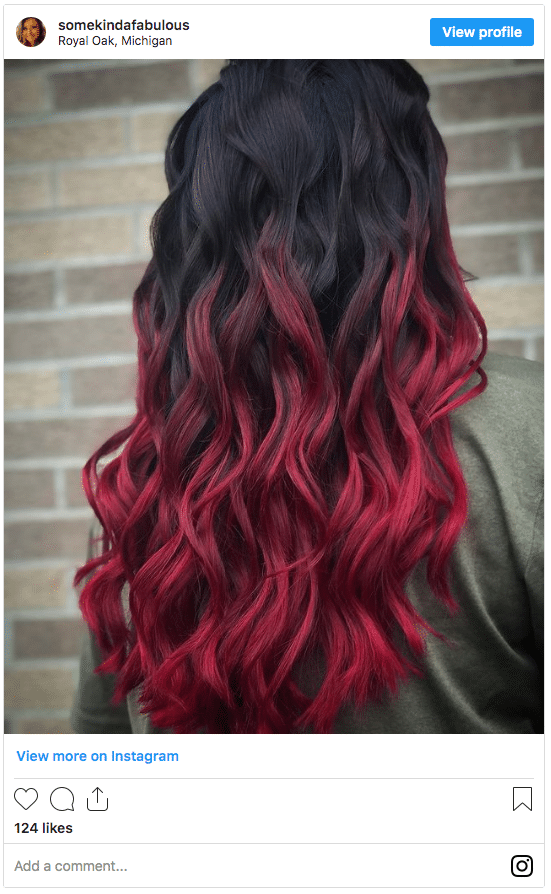 ombre hair color instagram post