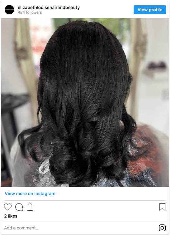 black hair color instagram post
