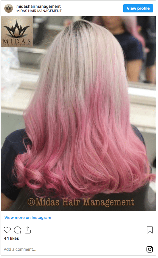 ombre pink color instagram post