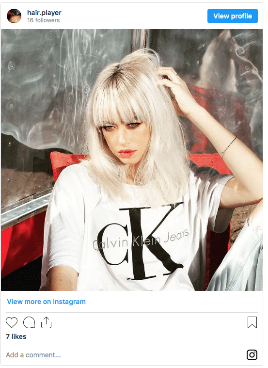 white-blonde color instagram post