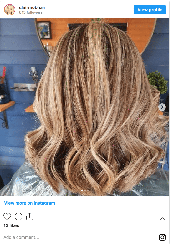 blonde hair hairdresser salon instagram post