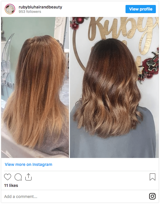 before and after brassy hair toned color instagram