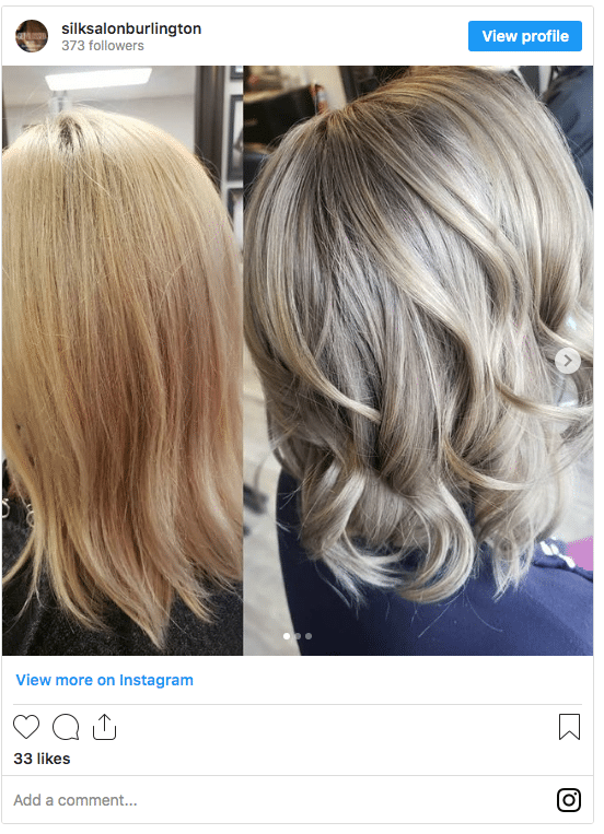 unwanted hair color toned instagram post
