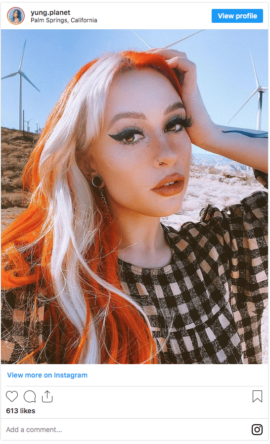 orange hair color white highlights instagram post