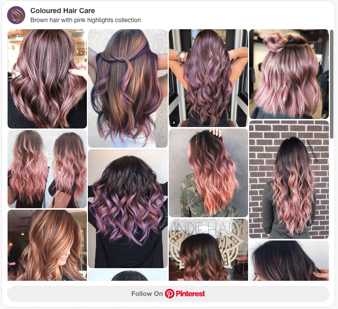brown hair with pink highlights collection pinterest board