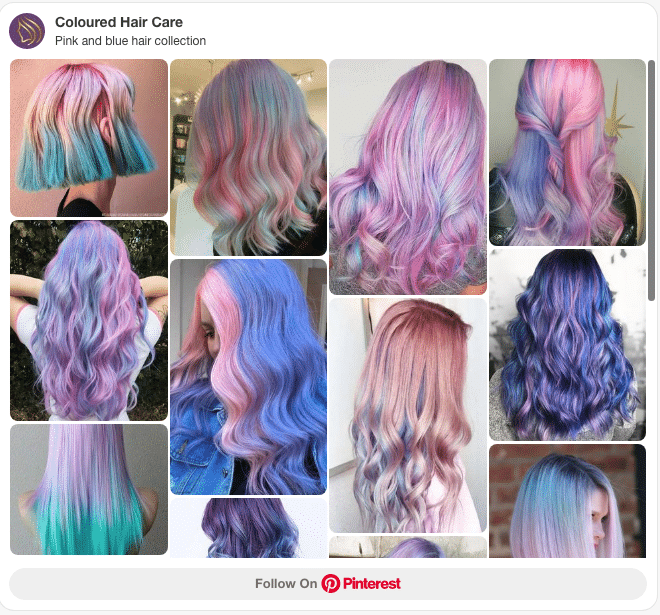 pink and blue hair pinterest board