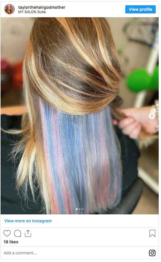 underneath hair color Instagram post