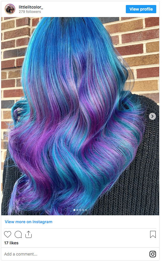 purple mermaid color Instagram post