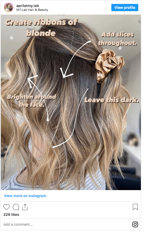 how to do dark hair light ends diagram