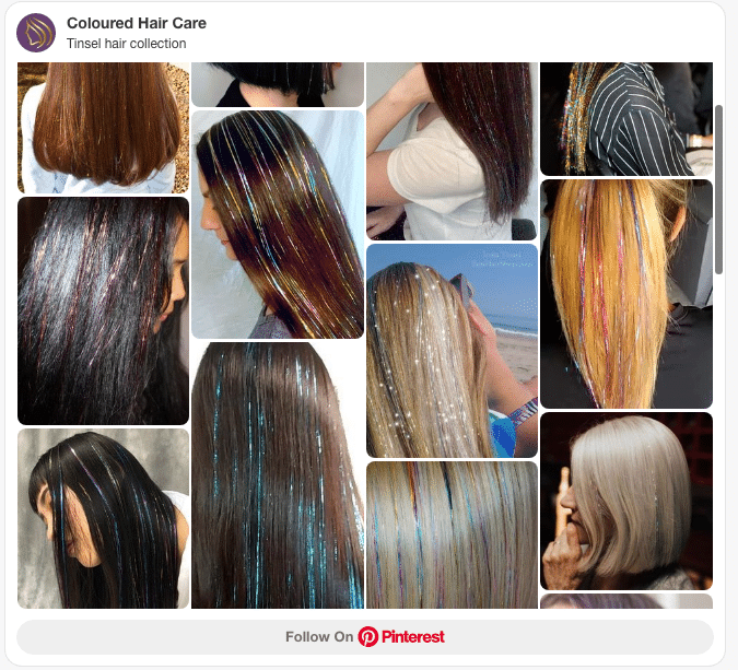 tinsel hair color collection Pinterest board