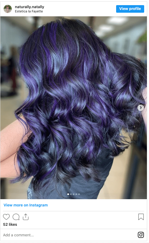 violet hair color instagram post
