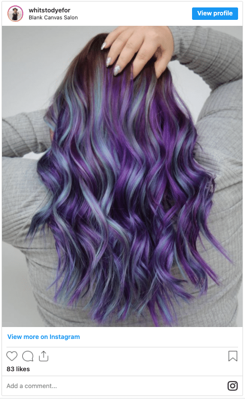 mermaid hair color instagram post