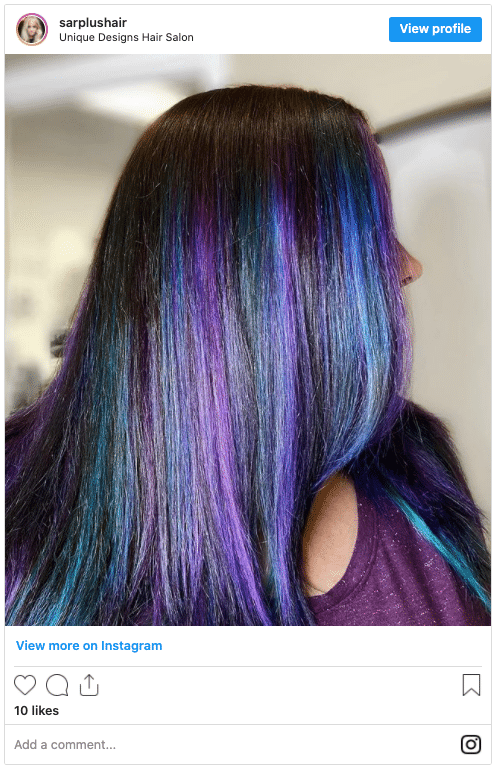 unicorn hair color instagram post