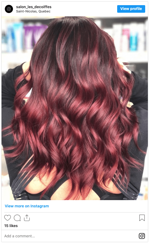 burgundy hair color instagram post