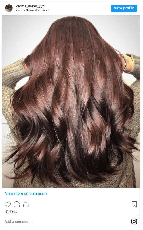 mahogany hair color instagram post