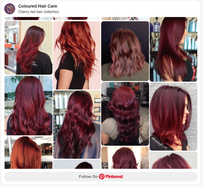 cherry red hair colour collection pinterest board