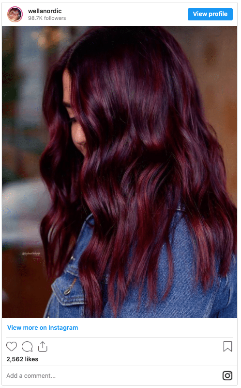 burgundy red hair color instagram post