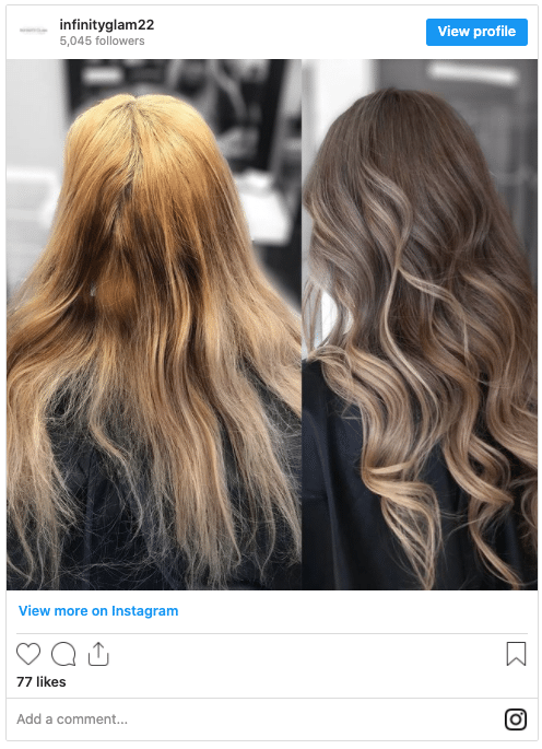toned ash blonde hair color instagram post