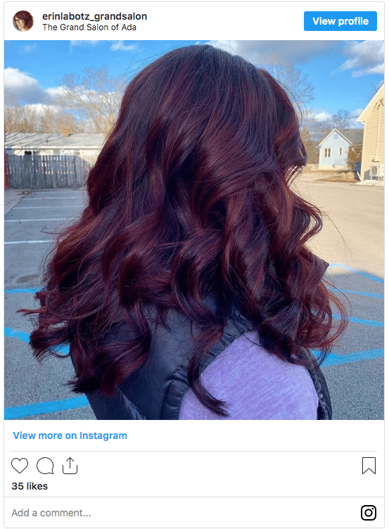 Balayage purple hair color instagram post
