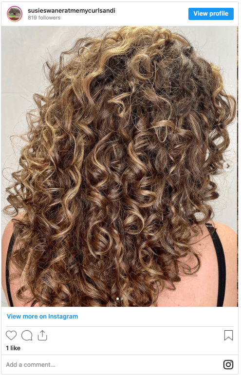 curly hair bouncy condition instagram post