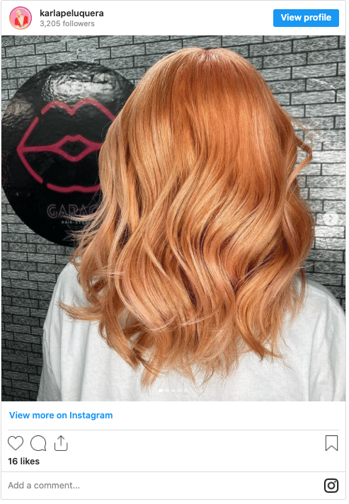 Vibrant Rosy Peach Haircolor Formula behindthechair.com