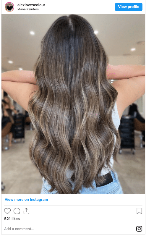 balayage hair vs foilayage instagram post