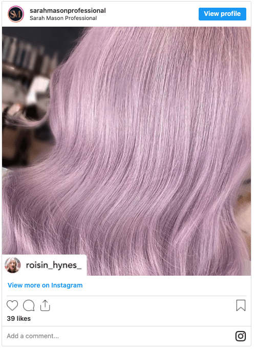 soft pink hair color instagram post