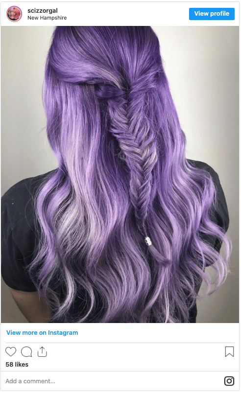 lavender hair color instagram post