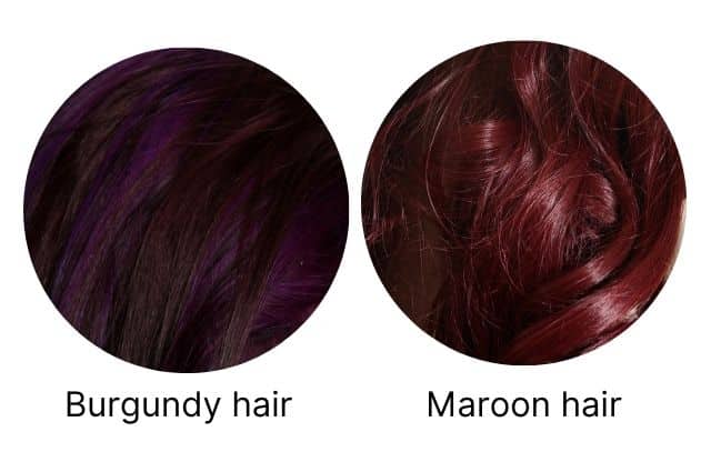 Burgundy vs maroon hair