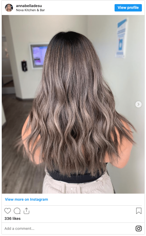 dark ash brown hair color instagram post